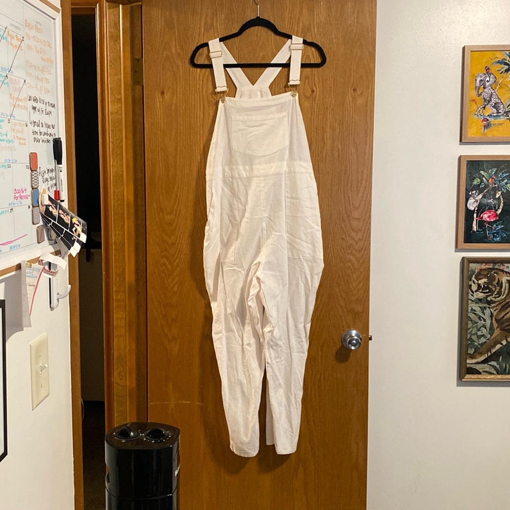 White Linen Overalls